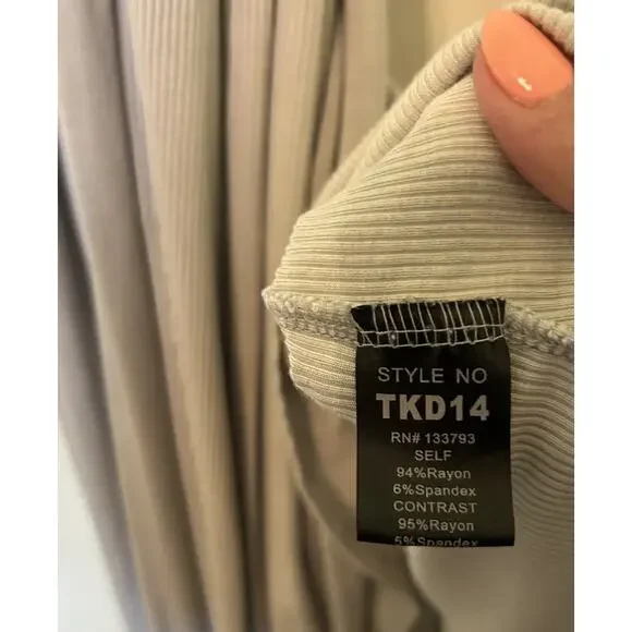 POL Sz Small Stone Maxi‎ Tank Dress Washed Frayed Trim Rayon Knit Flowy Bohemian - Picture 9 of 13